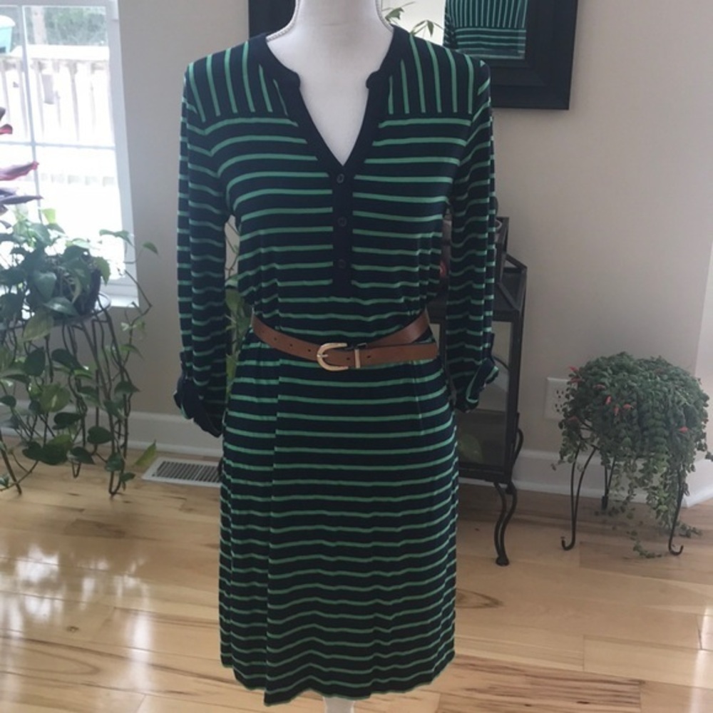 Tommy Hilfiger navy and green spring dress…